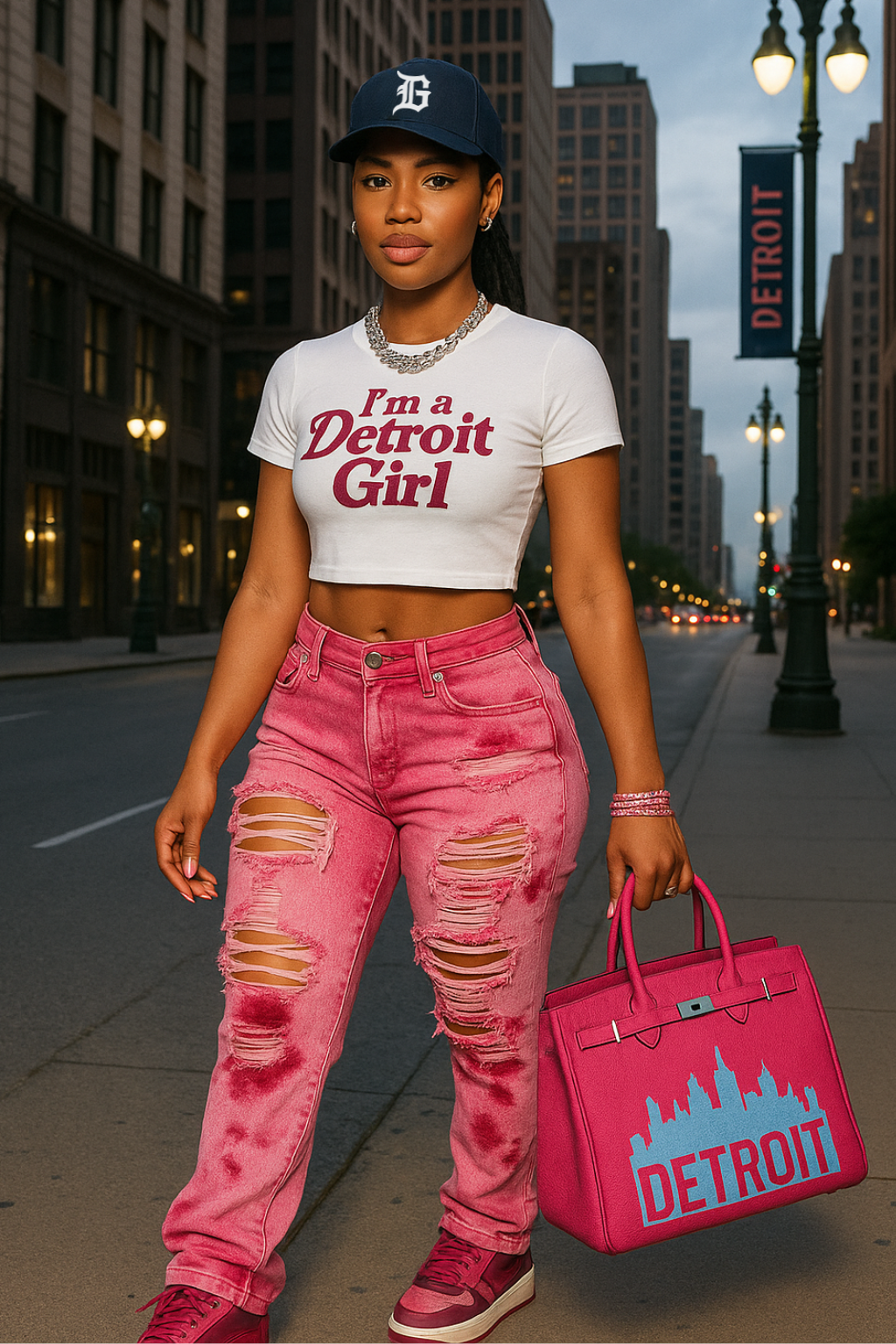 I'm a Detroit Girl – Cropped Tee (White)