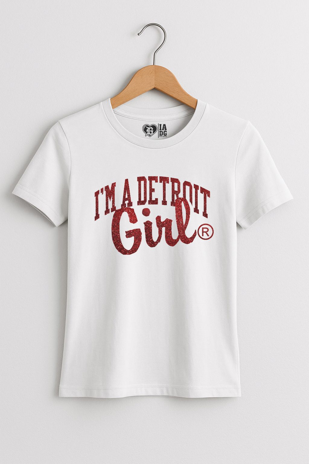 I'm a Detroit Girl Glitter Tee - Red Sparkle Edition