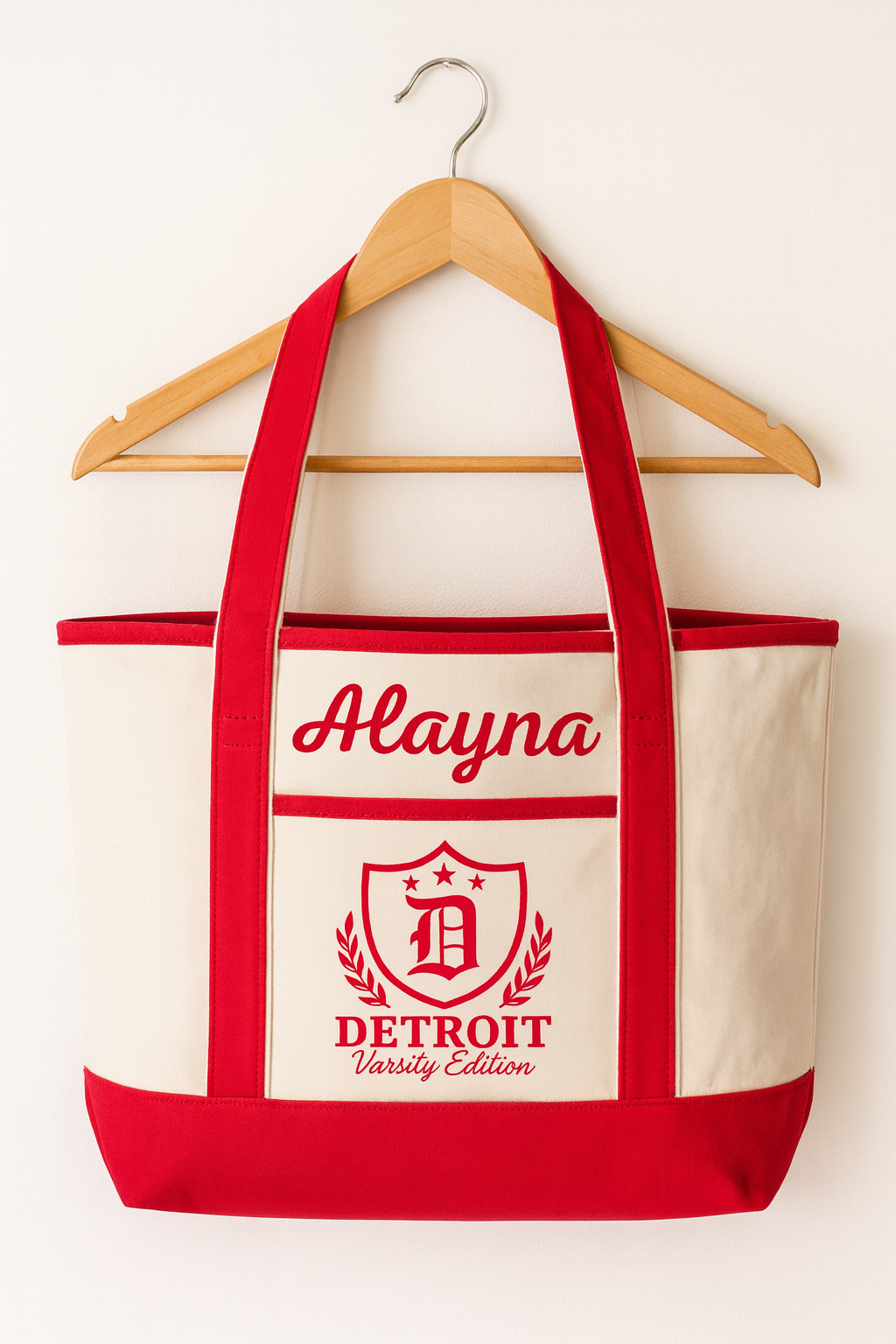 Detroit Varsity Edition Canvas Tote — Personalized
