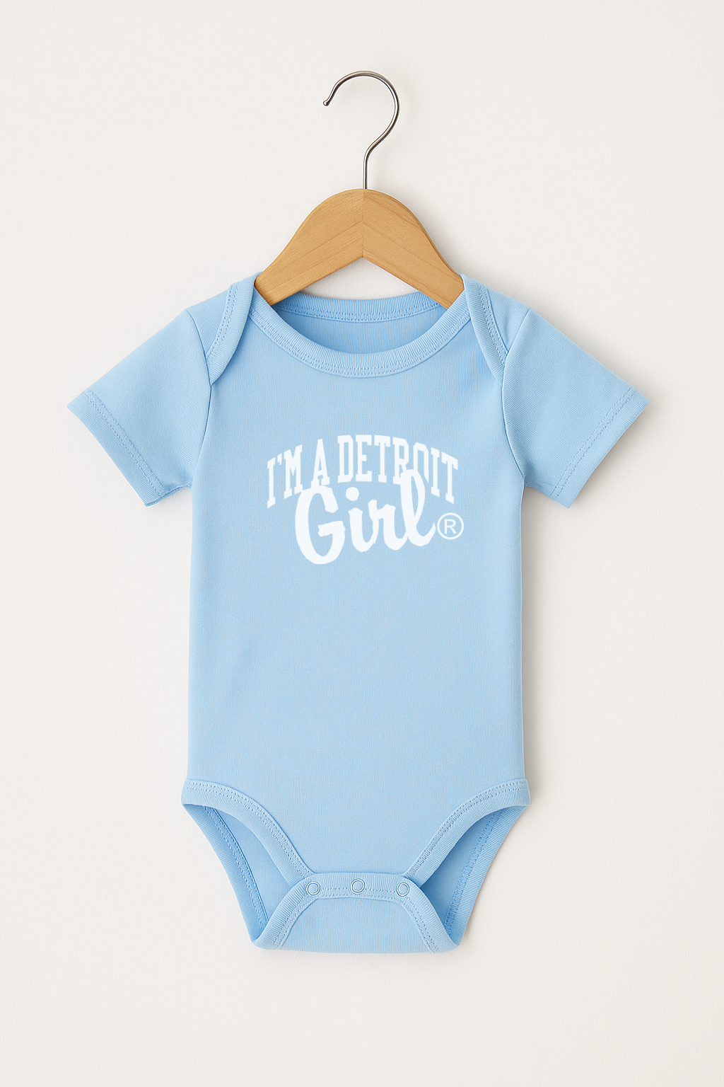 Infant I'm a Detroit Girl Onesie (Light Blue)