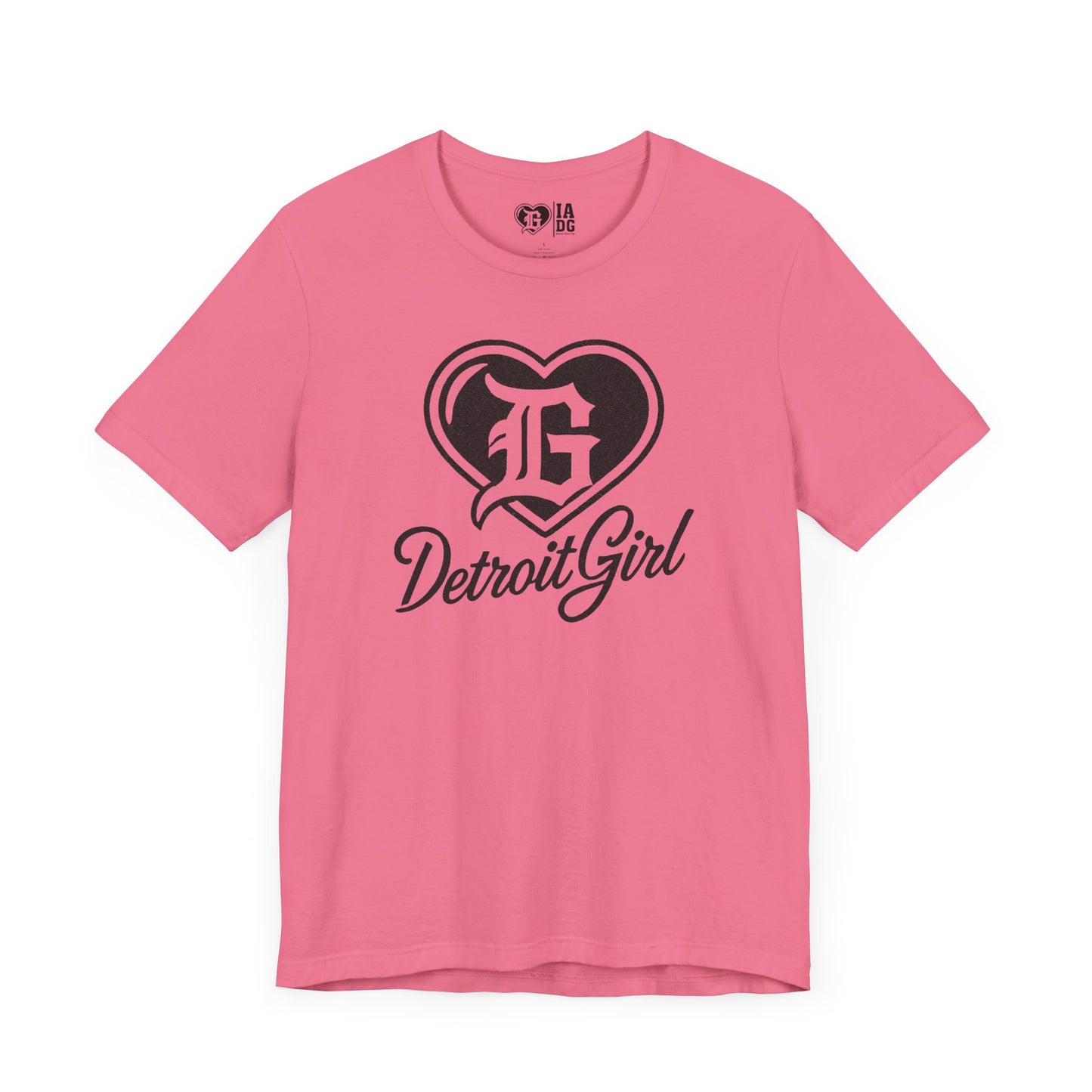 Detroit Girl Heart Logo Tee - Black Glitter