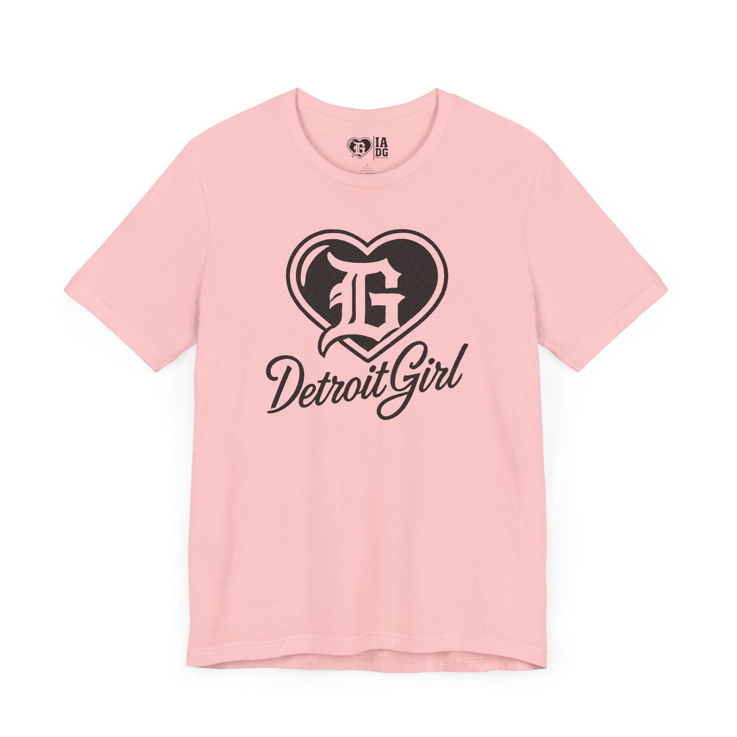 Detroit Girl Heart Logo Tee - Black Glitter