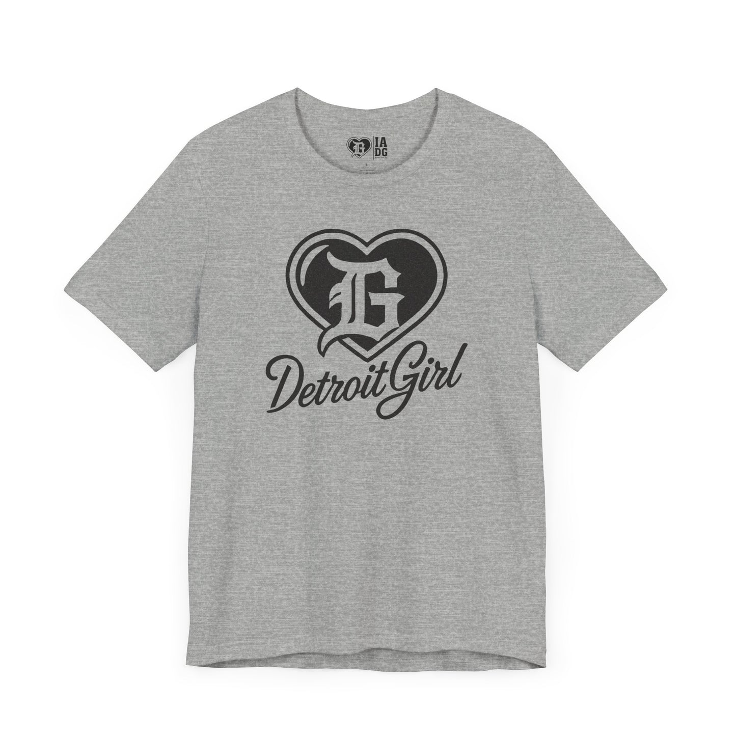 Detroit Girl Heart Logo Tee - Black Glitter