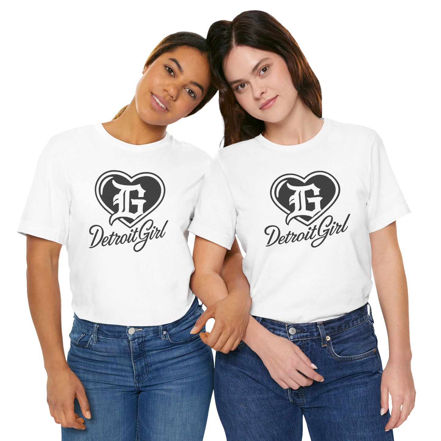 Detroit Girl Heart Logo Tee - Black Glitter