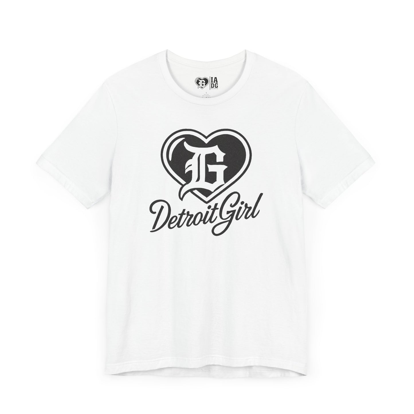 Detroit Girl Heart Logo Tee - Black Glitter