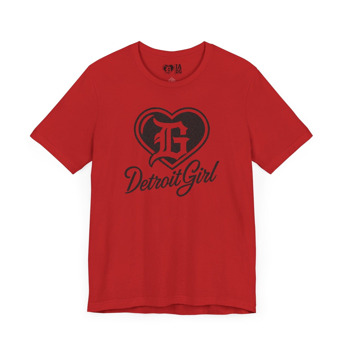 Detroit Girl Heart Logo Tee - Black Glitter