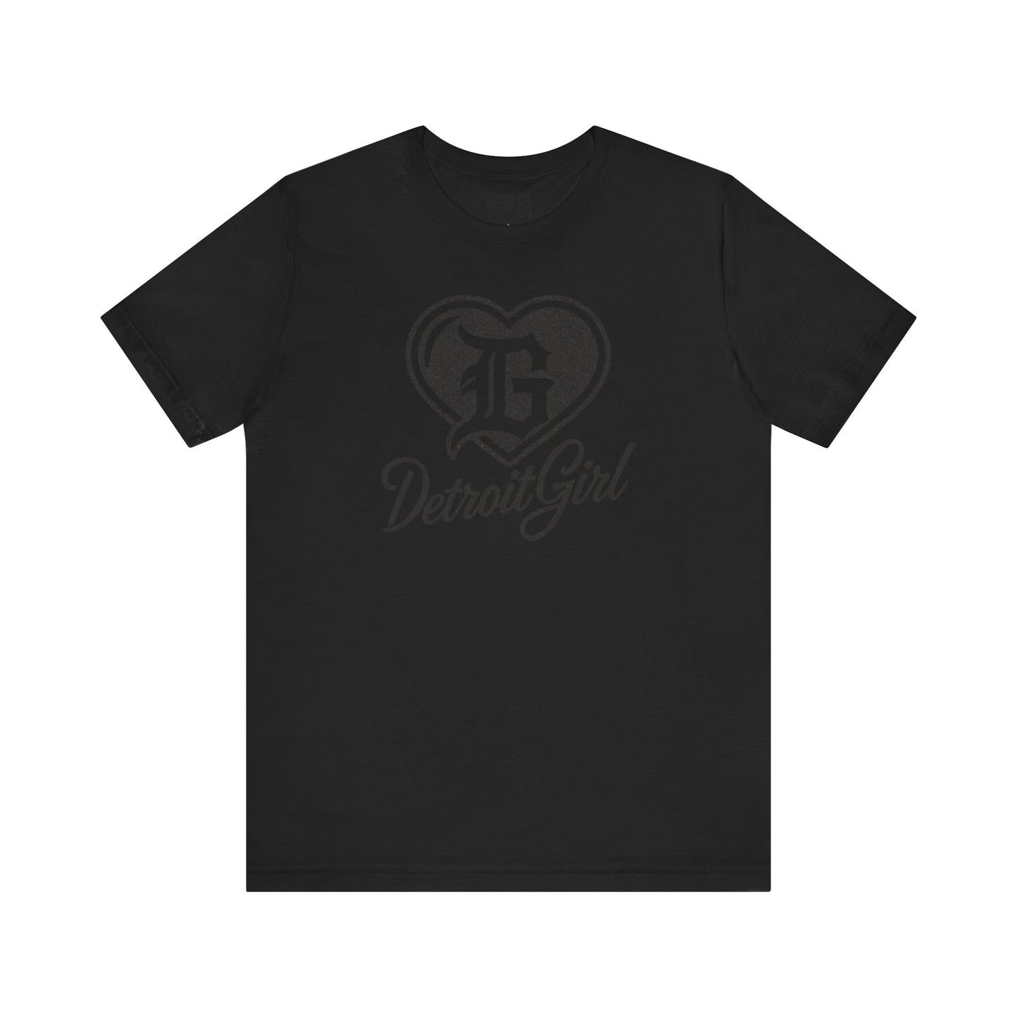 Detroit Girl Heart Logo Tee - Black Glitter