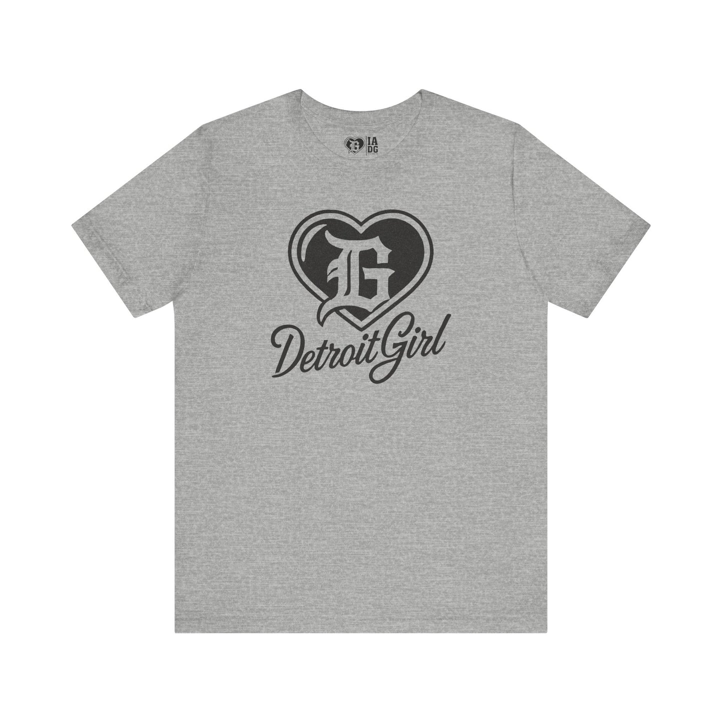 Detroit Girl Heart Logo Tee - Black Glitter