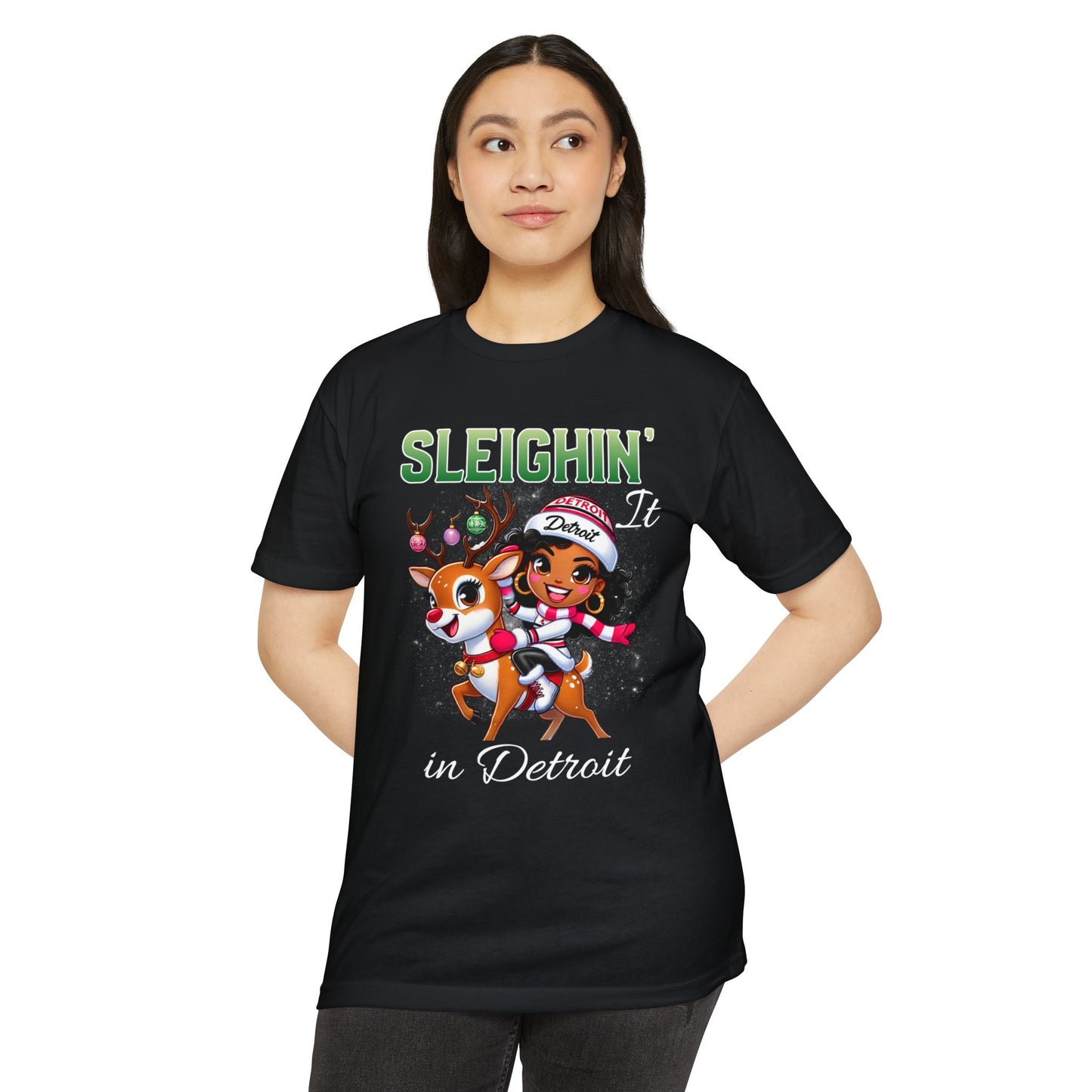 Sleighin' It in Detroit Holiday T-Shirt