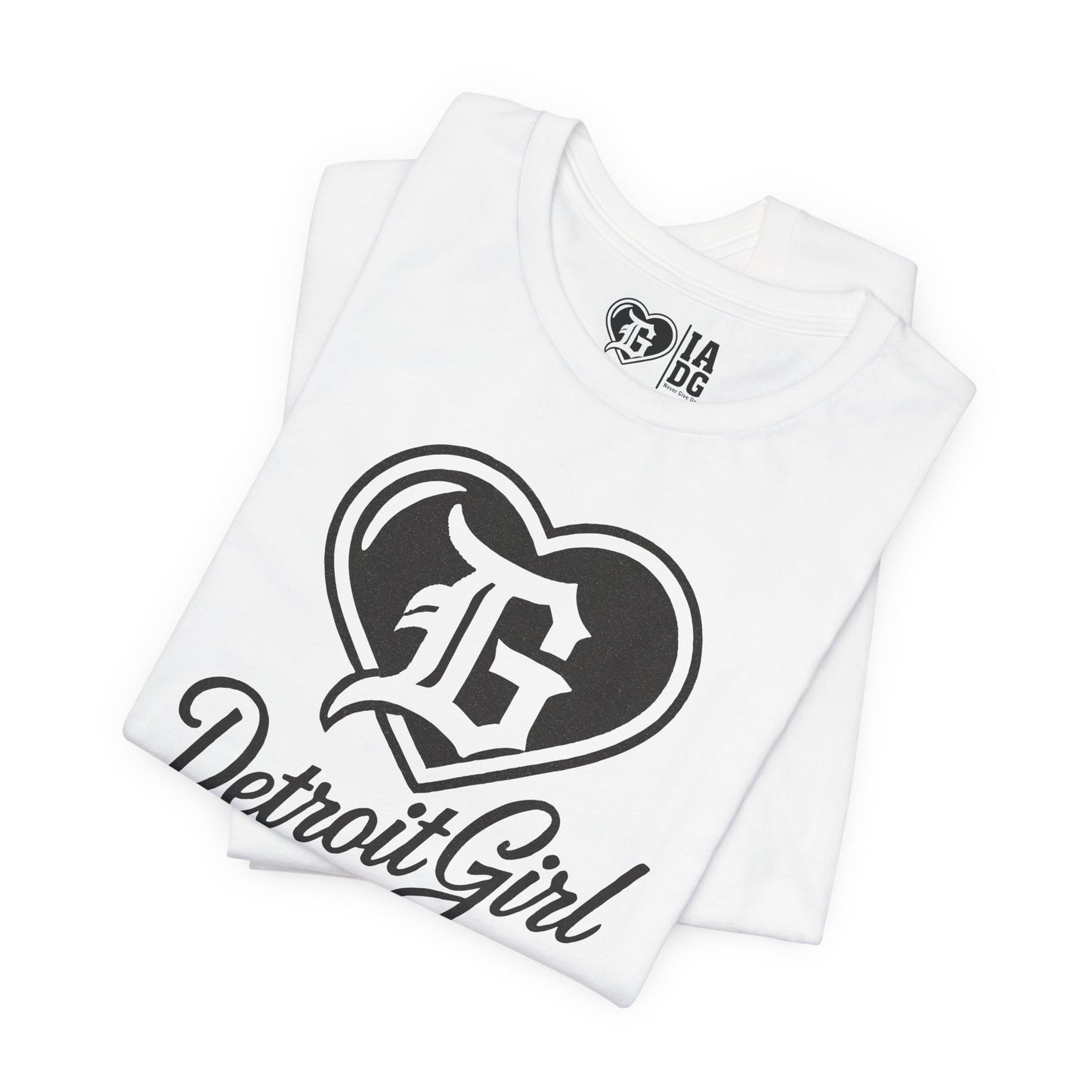 Detroit Girl Heart Logo Tee - Black Glitter