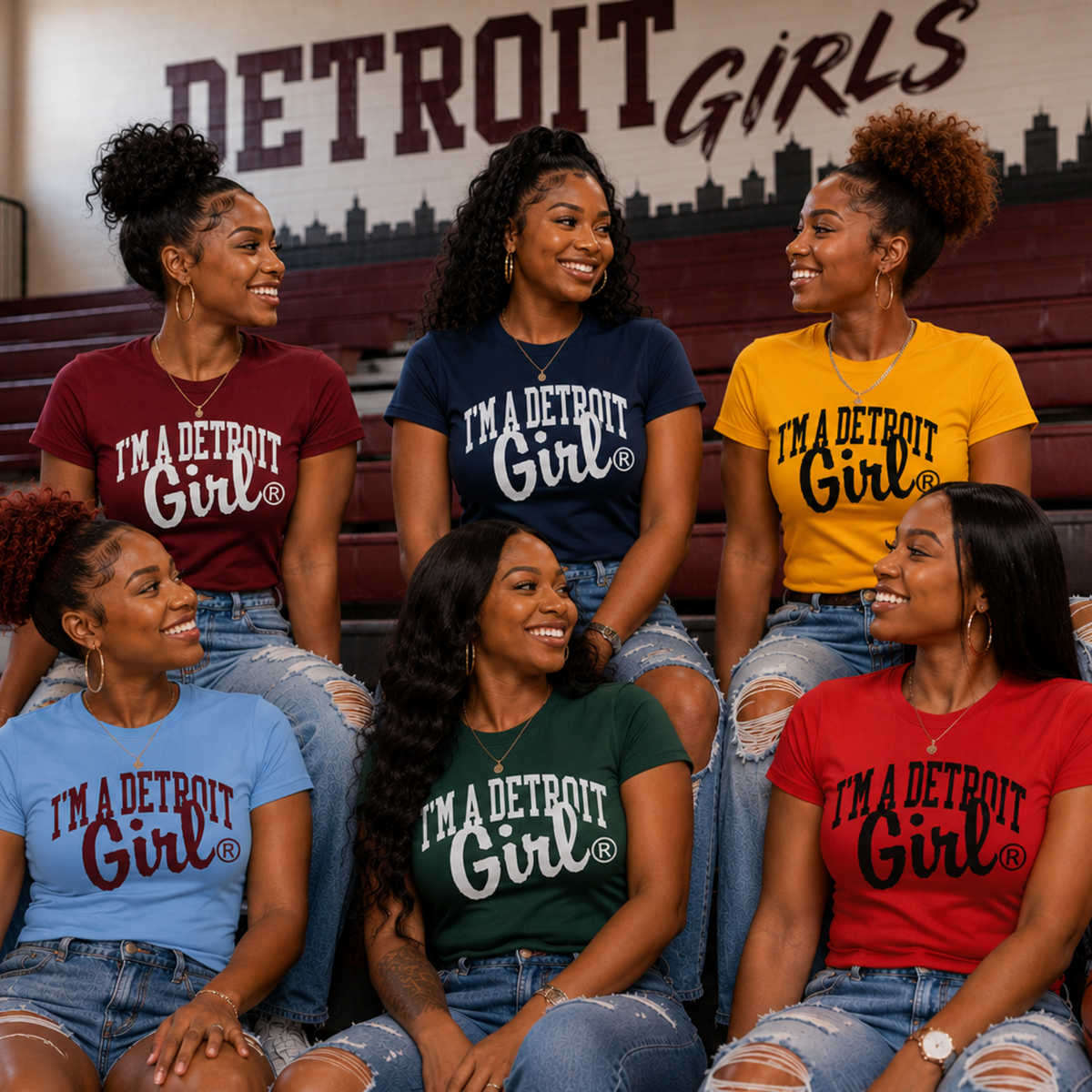 I’M A DETROIT GIRL® School Colors Tee/Hoodie