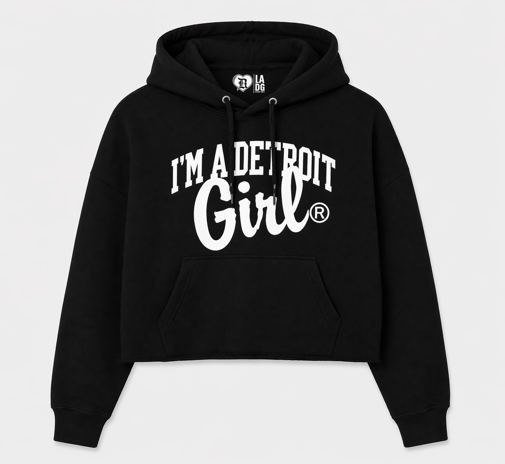 Classic Logo Cropped Hoodie – Detroit Girl Edition