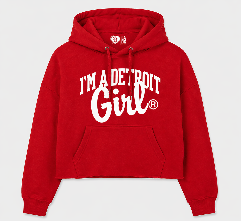 Classic Logo Cropped Hoodie – Detroit Girl Edition