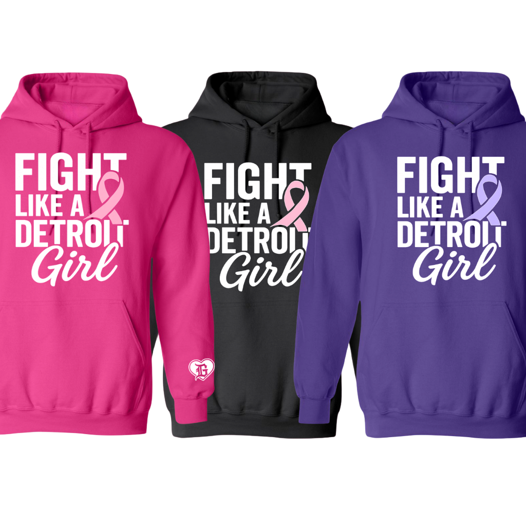 Fight Like a Detroit Girl Hoodie (Pink, Black, & Purple)