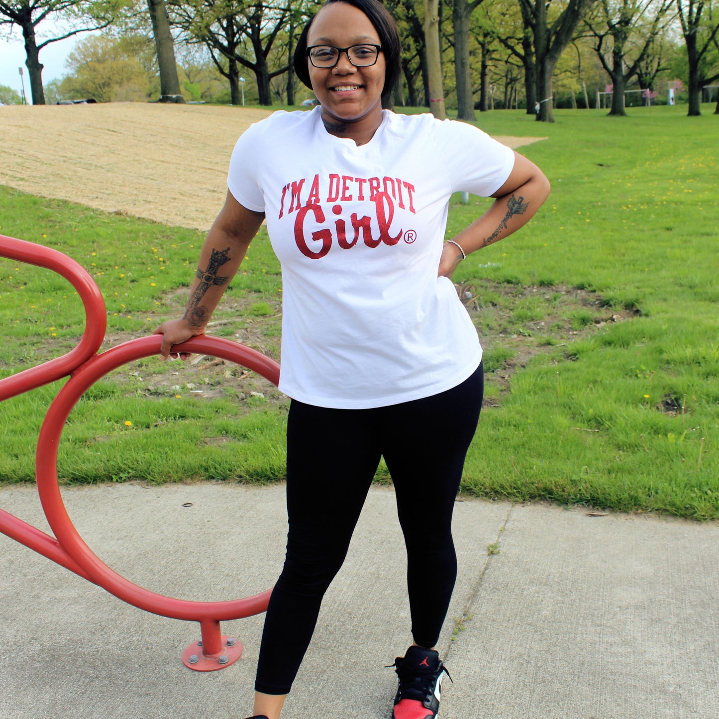 I'm a Detroit Girl Glitter Tee - Red Sparkle Edition