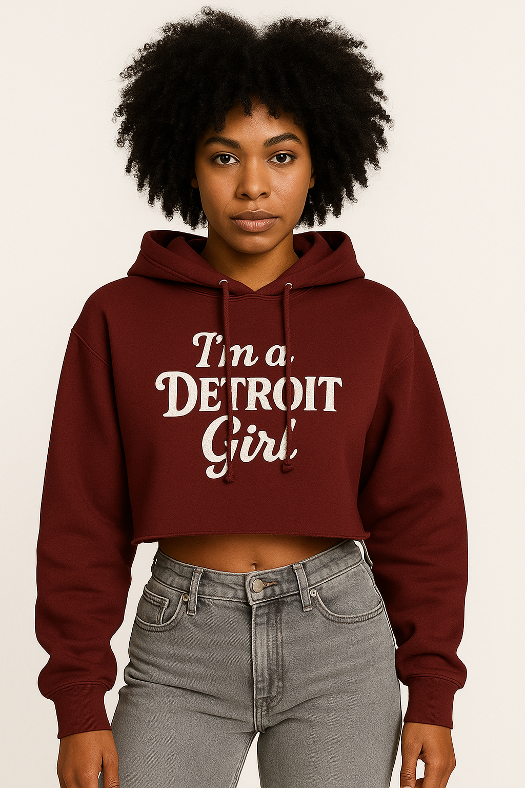 I'm a Detroit Girl Cropped Hoodie