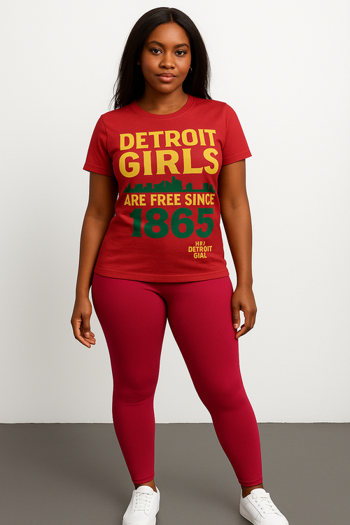 Detroit Girls Are Free Since 1865 – Juneteenth T-Shirt (White & Gold Print Options)