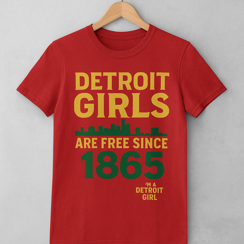 Detroit Girls Are Free Since 1865 – Juneteenth T-Shirt (White & Gold Print Options)
