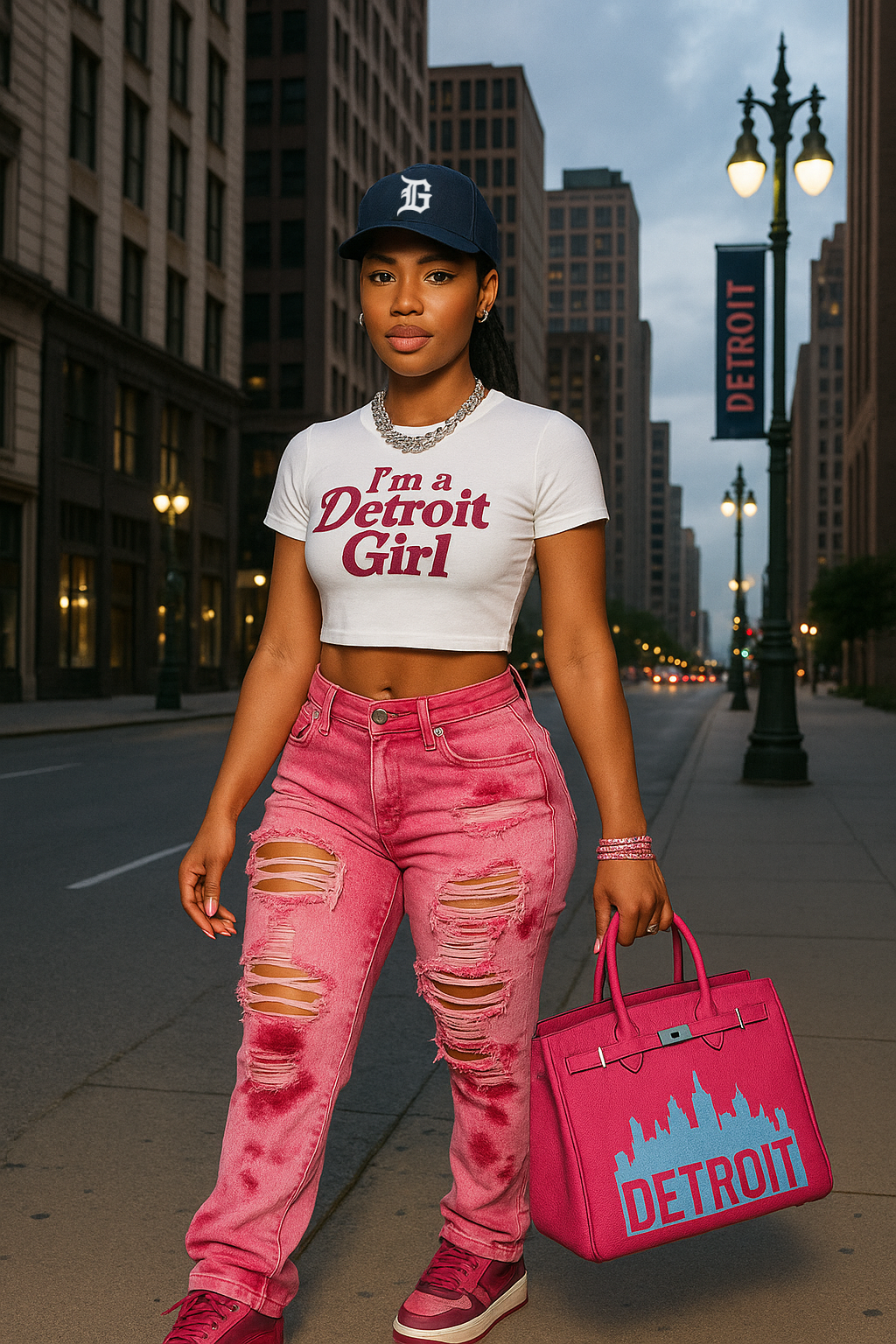 I'm a Detroit Girl – Cropped Tee (White)