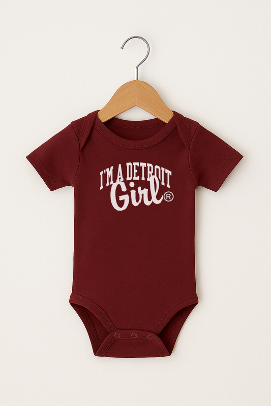 Infant I'm a Detroit Girl Onesie (Maroon)