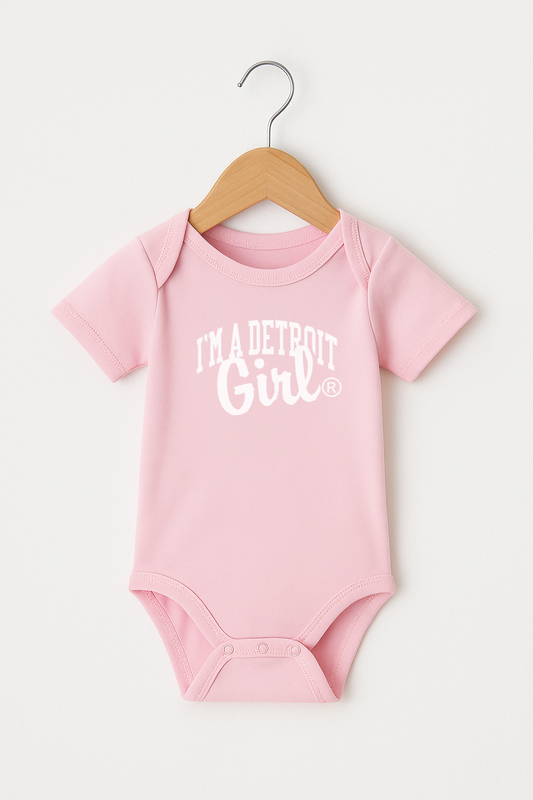 Infant I'm a Detroit Girl Onesie (Pink)