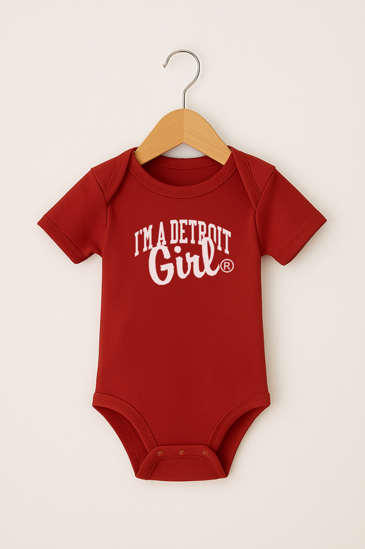 Infant I'm a Detroit Girl Onesie (Red)