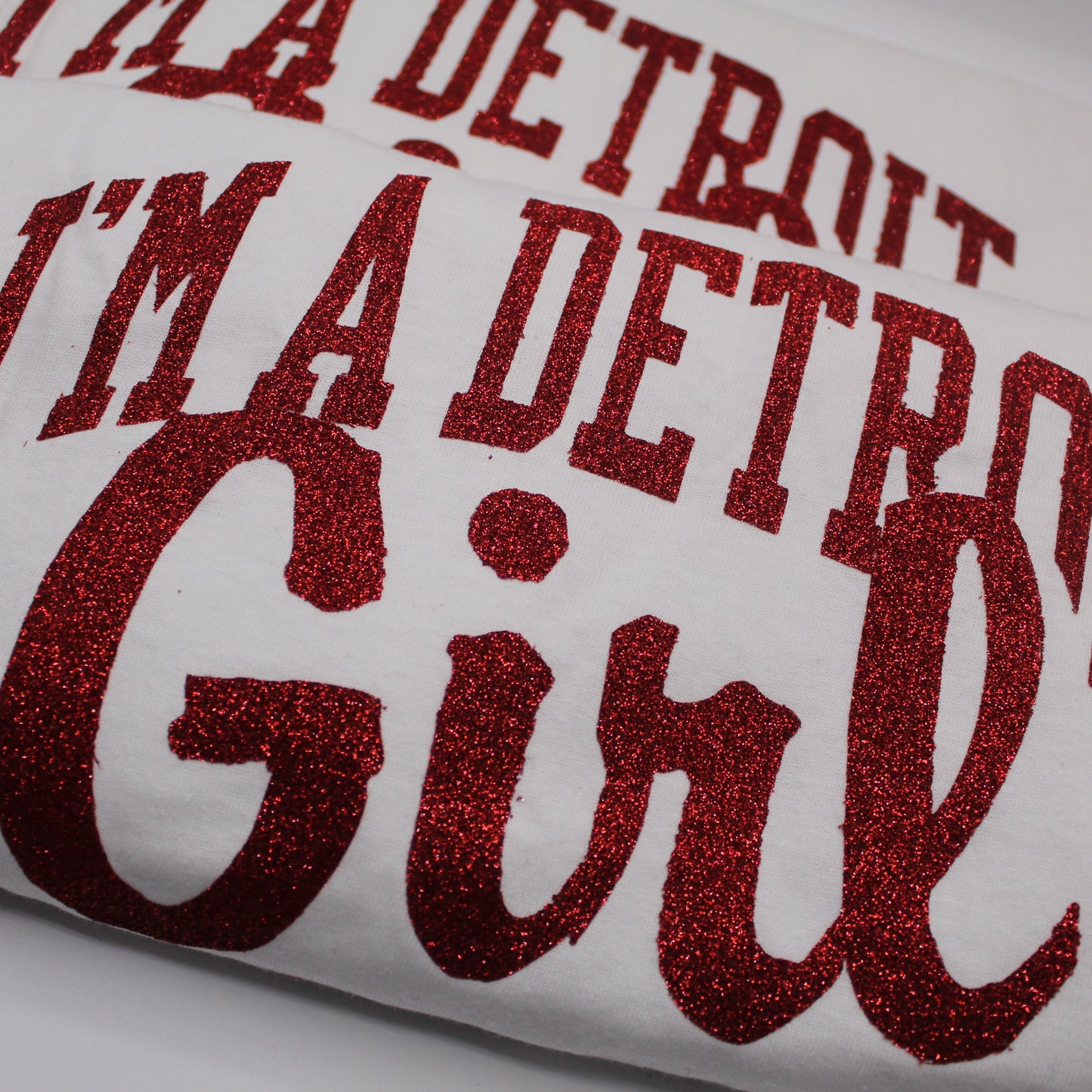 I'm a Detroit Girl Glitter Tee - Red Sparkle Edition