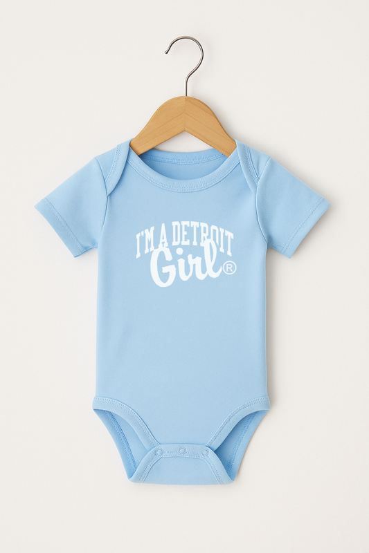 Infant I'm a Detroit Girl Onesie (Light Blue)