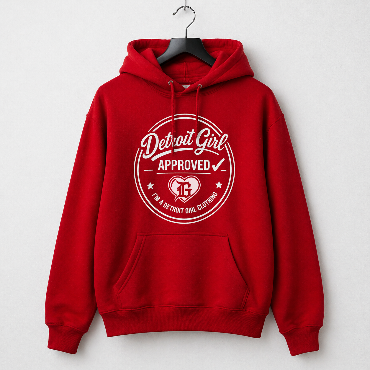 Detroit Girl Approved Hoodie (Red, Black & Pink)