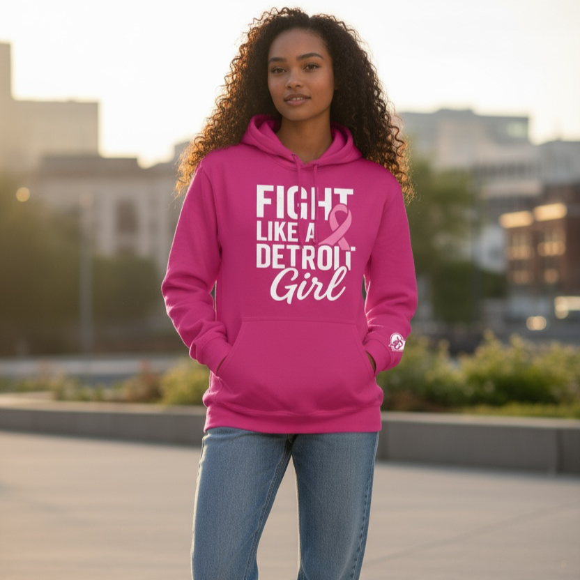 Fight Like a Detroit Girl Hoodie (Pink, Black, & Purple)