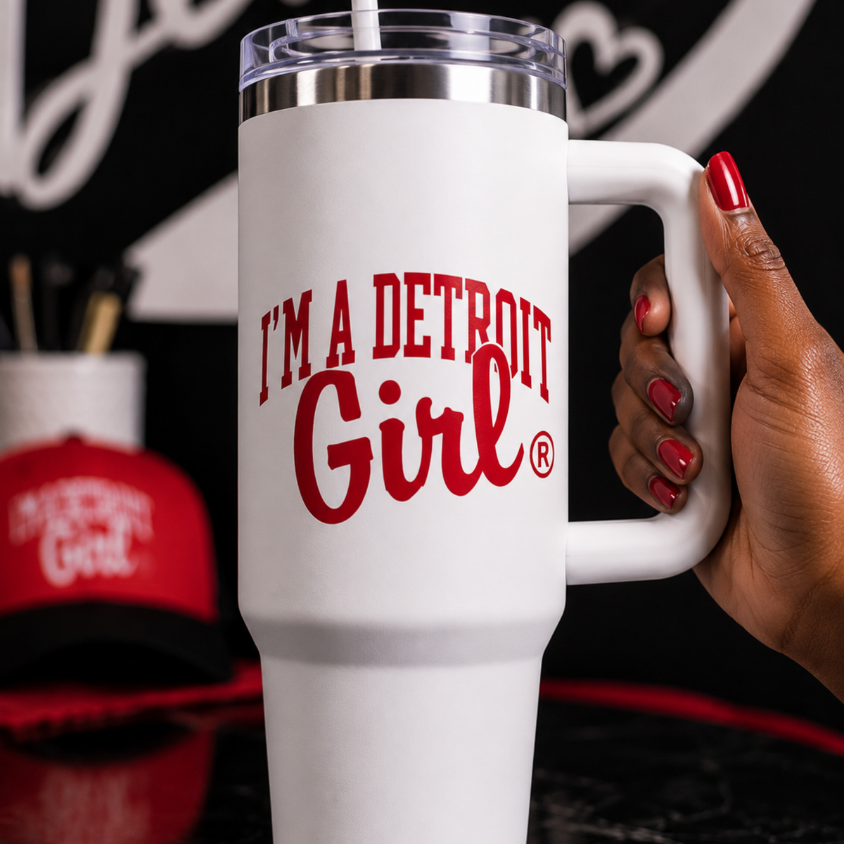 I'm a Detroit Girl® 40 oz White Travel Tumbler