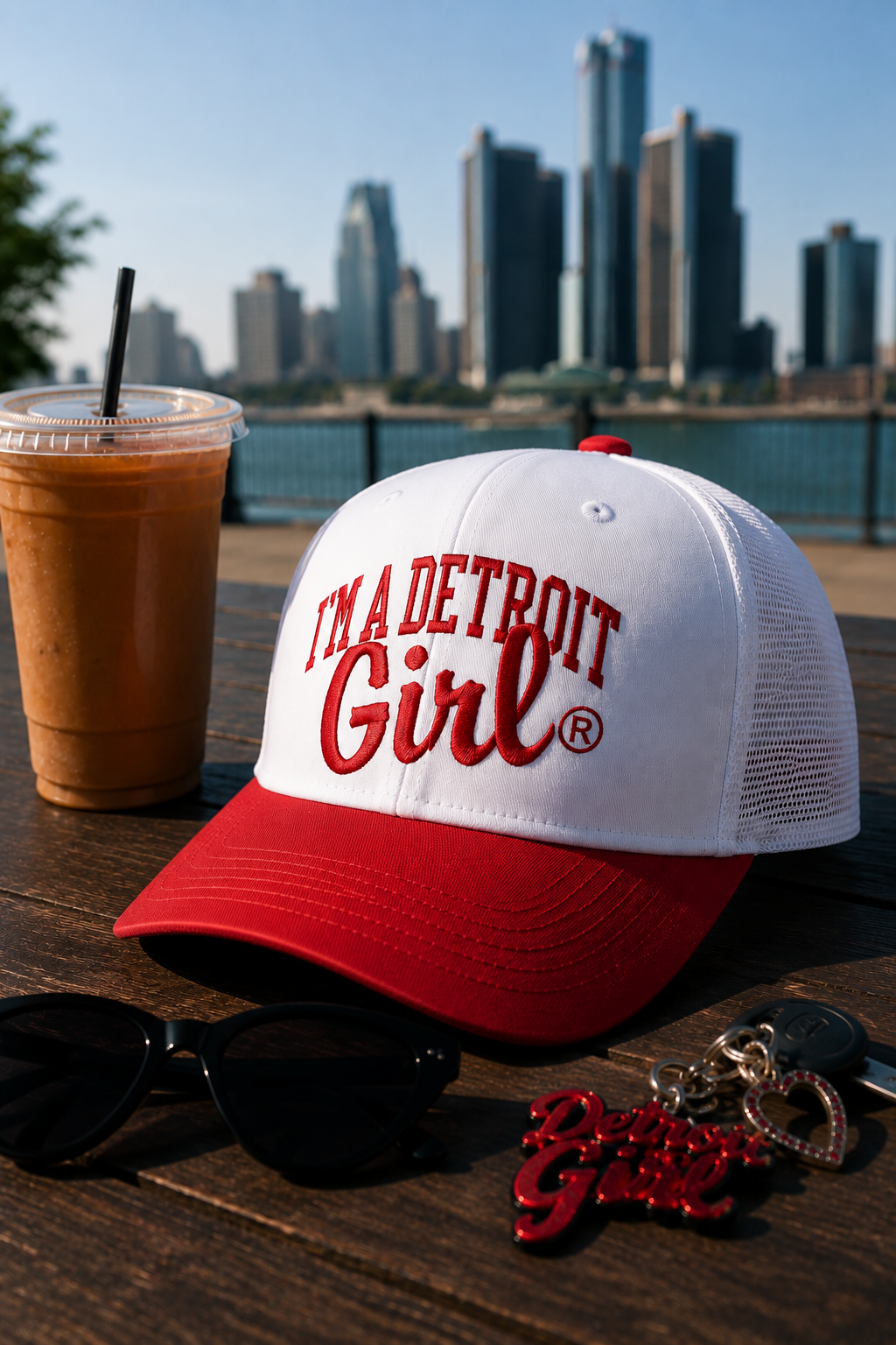 I'm A Detroit Girl® Red & White Trucker Hat