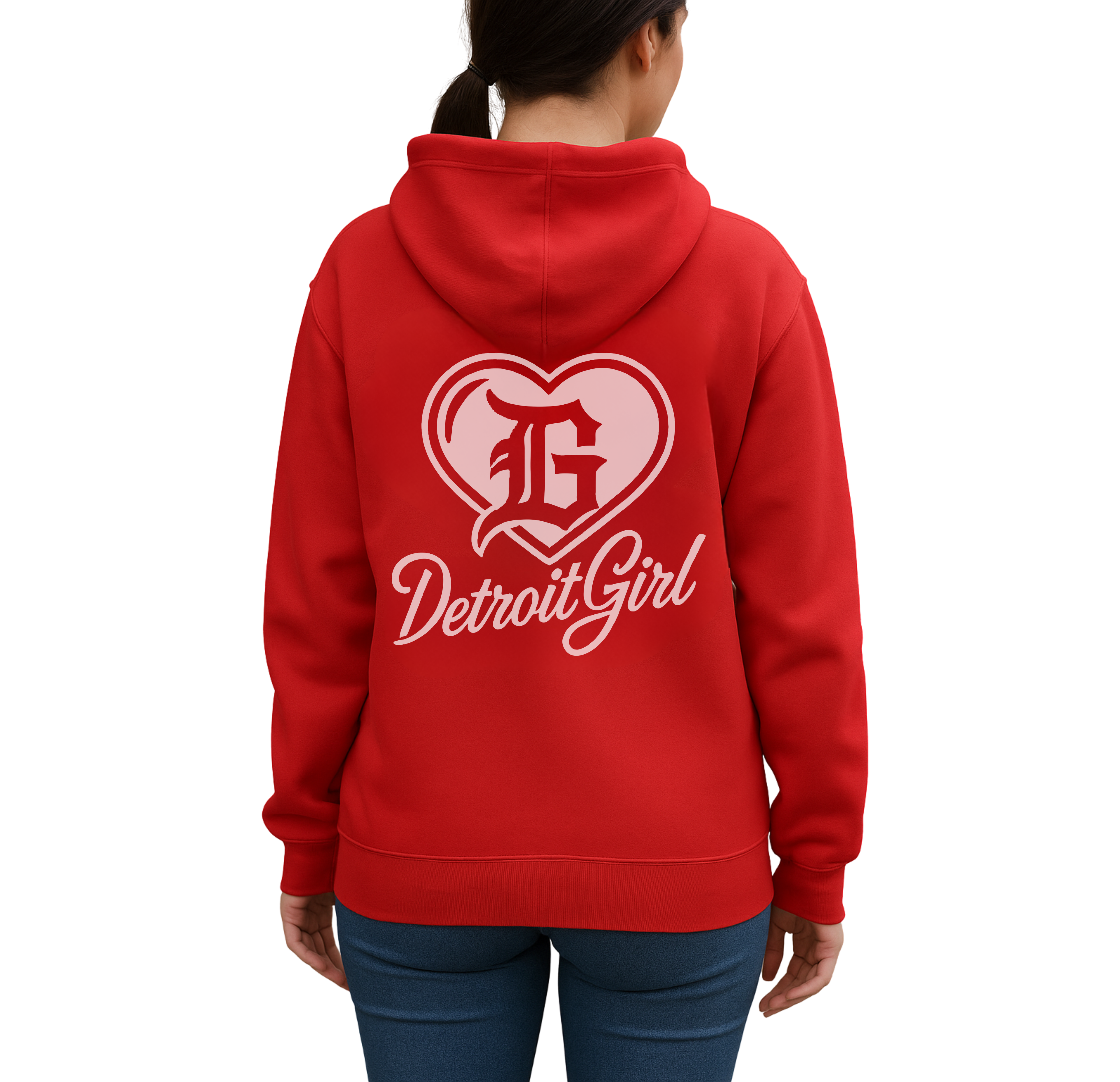 Detroit Girl® Heart Hoodie – Red