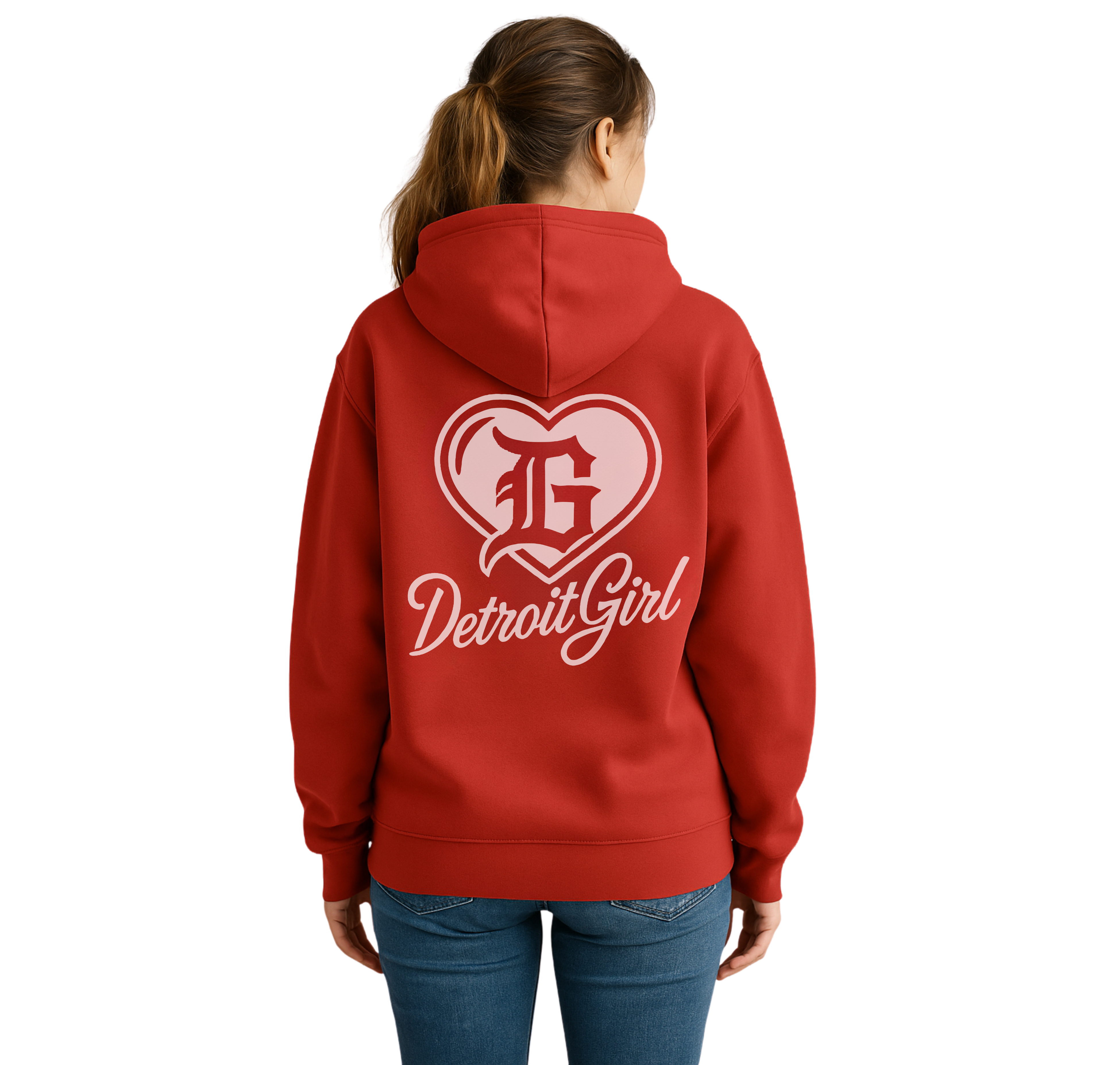 Detroit Girl® Heart Hoodie – Red