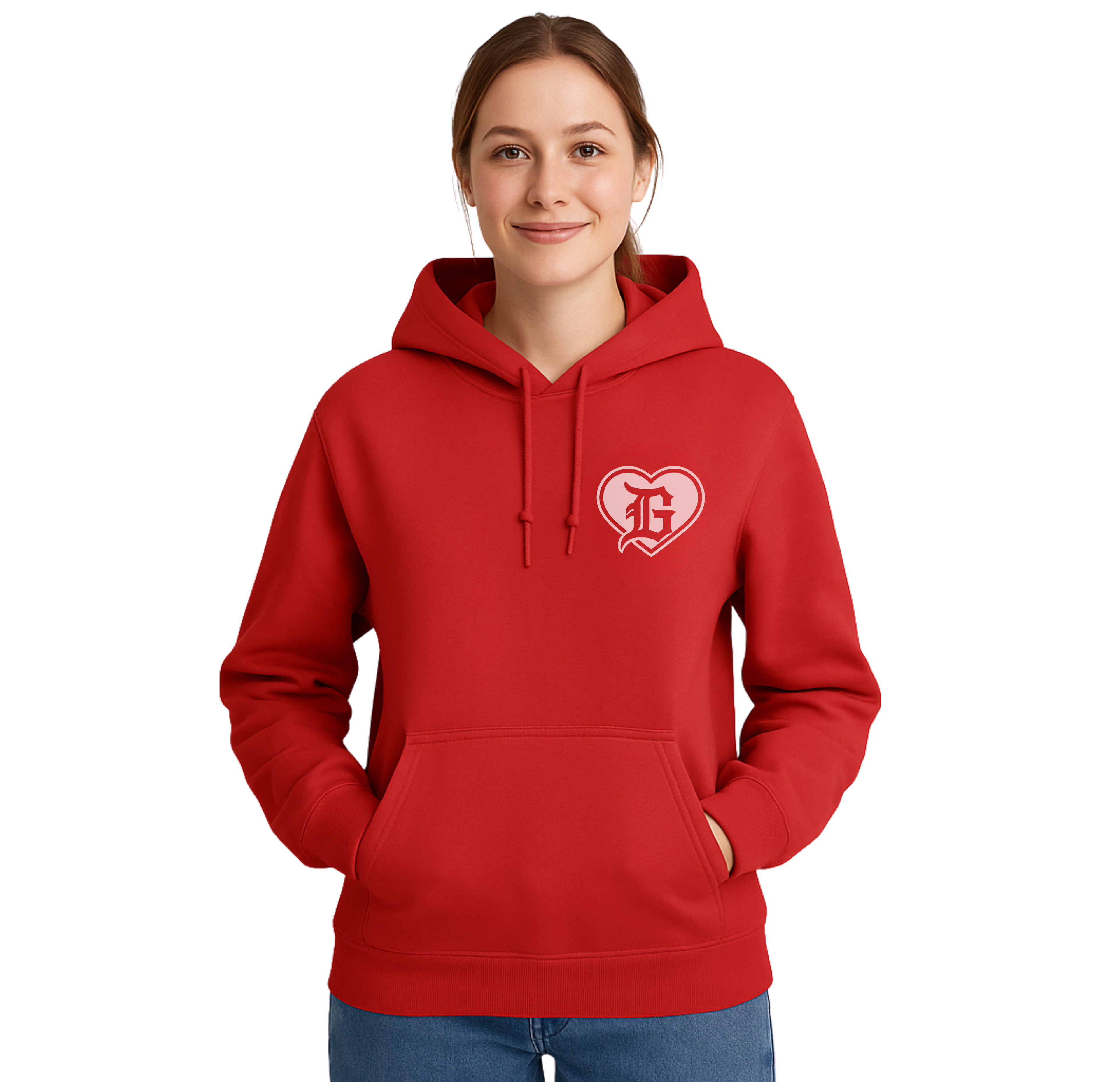Detroit Girl® Heart Hoodie – Red
